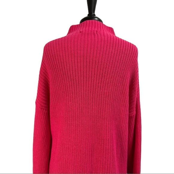 Cupcakes & cashmere Pink Mock Turtleneck Oversized Sweater Sz L - Picture 8 of 12